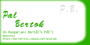 pal bertok business card